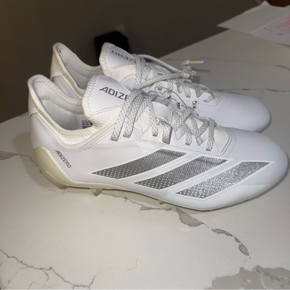 Adidas Adizero Electric 1 II Football Cleats White Silver IF1914 Men's Size 10